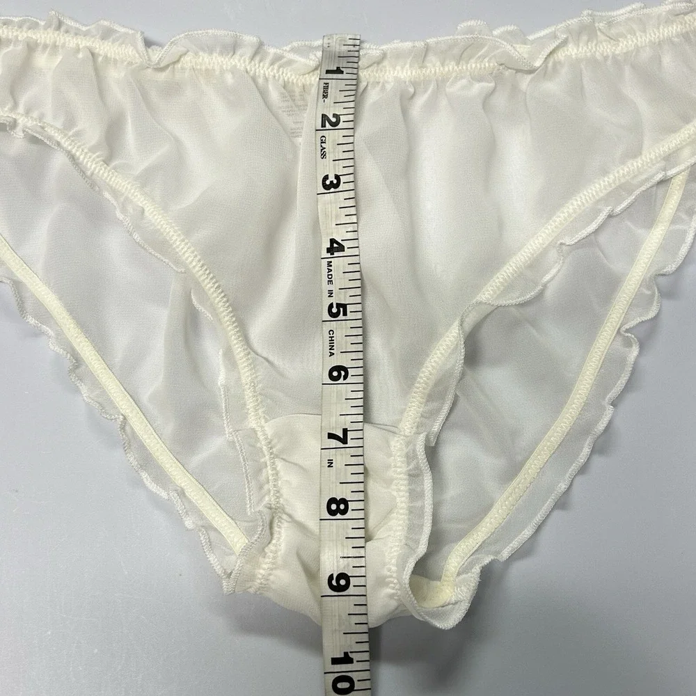 Flora Sheer Chemise Nightie L 2 Pc Set Lace Boudoir Coquette Lingerie White‎